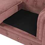 Chesterfield Sofa Pink Velvet Fabric Upholstery Black Legs 3 Seater Beliani