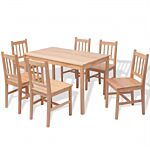 Vidaxl Seven Piece Dining Set Pinewood