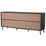 Sideboard Light Wood 2 Cabinets 3 Drawers Metal Legs Minimalistic Beliani