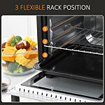 Homcom Convection Mini Oven, 16l Countertop Electric Grill, Toaster Oven With Adjustable Temperature, 60 Min Timer, Crumb Tray, Wire Rack, 1400w