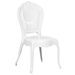 Set Of 2 Dining Chairs White Acrylic Solid Back Armless Stackable Vintage Design Beliani