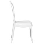 Set Of 2 Dining Chairs White Acrylic Solid Back Armless Stackable Vintage Design Beliani