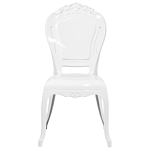 Set Of 2 Dining Chairs White Acrylic Solid Back Armless Stackable Vintage Design Beliani