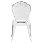 Set Of 2 Dining Chairs White Acrylic Solid Back Armless Stackable Vintage Design Beliani