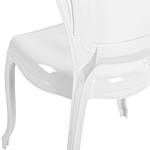 Set Of 2 Dining Chairs White Acrylic Solid Back Armless Stackable Vintage Design Beliani