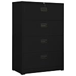 Vidaxl Filing Cabinet Black 90x46x134 Cm Steel