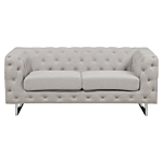 5 Seater Chesterfield Sofa Set Beige Ivory Button Tufted Beliani