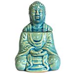 Sitting Buddha Oil Burner - Blue