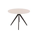 Aspen Round Dining Table, White Painted Top With Black Pedestal Leg Frame