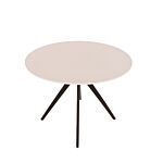 Aspen Round Dining Table, White Painted Top With Black Pedestal Leg Frame