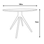 Aspen Round Dining Table, White Painted Top With Black Pedestal Leg Frame