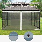 Outsunny 352 X 207cm Mosquito Netting, Universal Replacement Mesh Sidewall Netting For Patio Gazebos And Canopy Tents, (sidewall Only) Beige