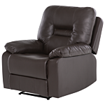 Living Room Set 3 Seater 2 Seater Armchair Brown Recliner Faux Leather Manually Adjustable Back And Footrest Beliani