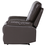Living Room Set 3 Seater 2 Seater Armchair Brown Recliner Faux Leather Manually Adjustable Back And Footrest Beliani