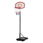 Homcom Portable Basketball Stand 175-215cm Adjustable Height Sturdy Rim Hoop W/ Large Wheels Stable Base Net Free Standing