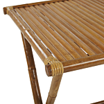 Bamboo Bistro Table Natural Wood 70 X 70 Cm Folding Indoor Outdoor Coffee Table Beliani