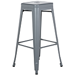 Set Of 2 Bar Stools Greysteel 76 Cm Stackable Counter Height Industrial Beliani