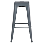 Set Of 2 Bar Stools Greysteel 76 Cm Stackable Counter Height Industrial Beliani