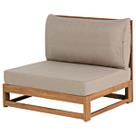 Corner Sofa Garden Modular Set Light Acacia Wood Taupe Cushions Modern Outdoor 5 Seater With Coffee Table Beliani