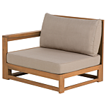 Corner Sofa Garden Modular Set Light Acacia Wood Taupe Cushions Modern Outdoor 5 Seater With Coffee Table Beliani