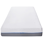 Memory Foam Mattress White With Grey Fabric Super King Size 6ft Medium Firm Beliani