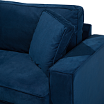 3 Seater Sofa Blue Track Arms Throw Pillows Beliani