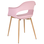 Set Of 2 Dining Chairs Pink Synthetic Material Sleek Legs Decorative Home Furniture Dining Room Beliani