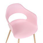 Set Of 2 Dining Chairs Pink Synthetic Material Sleek Legs Decorative Home Furniture Dining Room Beliani