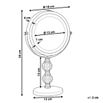 Makeup Mirror Gold Iron Metal Frame Ø 13 Cm With Led Light 1x/5x Magnification Double Sided Cosmetic Desktop Beliani