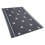 Outdoor Rug Mat Grey Synthetic 120 X 180 Cm Star Pattern Eco Friendly Modern Beliani