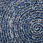 Area Rug Dark Blue Round 140 Cm Boho Rustic Spiral Braided Cotton Denim Beliani