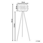 Floor Lamp White Paper Shade Black Metal Legs Modern Contemporary Design Tripod Base Standing Light Beliani