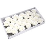 Craft Soap Flowers - Lrg Rose - White - Pack Of 10