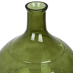 Decorative Flower Vase 34 Cm Handmade Glass Round Narrow Neck Olive Green Achaar Beliani