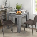 Homcom Square Dining Table, Modern Dining Room Table With Faux Cement Effect, Space Saving Small Dining Table