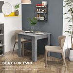 Homcom Square Dining Table, Modern Dining Room Table With Faux Cement Effect, Space Saving Small Dining Table