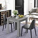 Homcom Square Dining Table, Modern Dining Room Table With Faux Cement Effect, Space Saving Small Dining Table