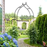 Outsunny Steel Frame Backyard Metal Pergola For Plants & Trellis Garden Arch Black