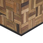 Coffee Table Light Wood Teak Cube Rustic Style Accent Side Table Beliani