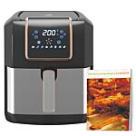 Homcom 6.5l Air Fryer, 1700w Air Fryer Oven With Digital Display, Rapid Air Circulation, Adjustable Temperature, Timer And Nonstick Basket For Oil Less Or Low Fat Cooking, Black