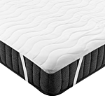 Mattress Protector White Microfibre Single Size 90 X 200 Cm Waterproof Pad Polyester Filling Fitted Quilted Piped Edges Beliani