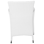 Garden Dining Chair Set Of 2 White Faux Rattan Grey Cushion Seat Outdoor Resistances Beliani