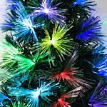 Homcom 1.5m Tall Artificial Christmas Tree Fiber Optic Colorful Led Pre-lit Holiday Home Christmas Decoration With Flash Mode, Green