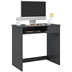 Homcom Compact Computer Desk With Keyboard Tray And Drawer, Study Desk, Writing Desk For Home Office, Grey