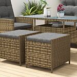 Outsunny Six-piece Rattan Garden Set, With Reclining Chairs - Grey