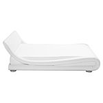 Platform Waterbed White Faux Leather Upholstered With Mattress Accessories 5ft3 Eu King Size Sleigh Design Beliani