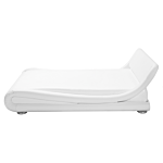 Platform Waterbed White Faux Leather Upholstered With Mattress Accessories 5ft3 Eu King Size Sleigh Design Beliani