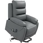 Homcom Electric Riser And Recliner Chairs For Elderly, Pu Leather Power Lift Recliner Armchair With Vibration Massage, Side Pockets