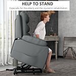 Homcom Electric Riser And Recliner Chairs For Elderly, Pu Leather Power Lift Recliner Armchair With Vibration Massage, Side Pockets