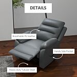 Homcom Electric Riser And Recliner Chairs For Elderly, Pu Leather Power Lift Recliner Armchair With Vibration Massage, Side Pockets